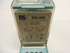 RS RELAY 345-886 24Vdc 10A A AMP 8 PINS 345886 w/ 403-213 BASE