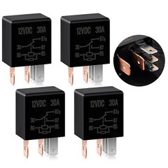 4 Pieces 5 Pin 12V 30A Relay Multi Purpose Automotive Relay Car Heavy Duty Acces
