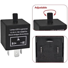 CF-13 LED Flasher Relay Pack of 2 – 3 Pin Adjustable Turn Signal Relay CF13 E…