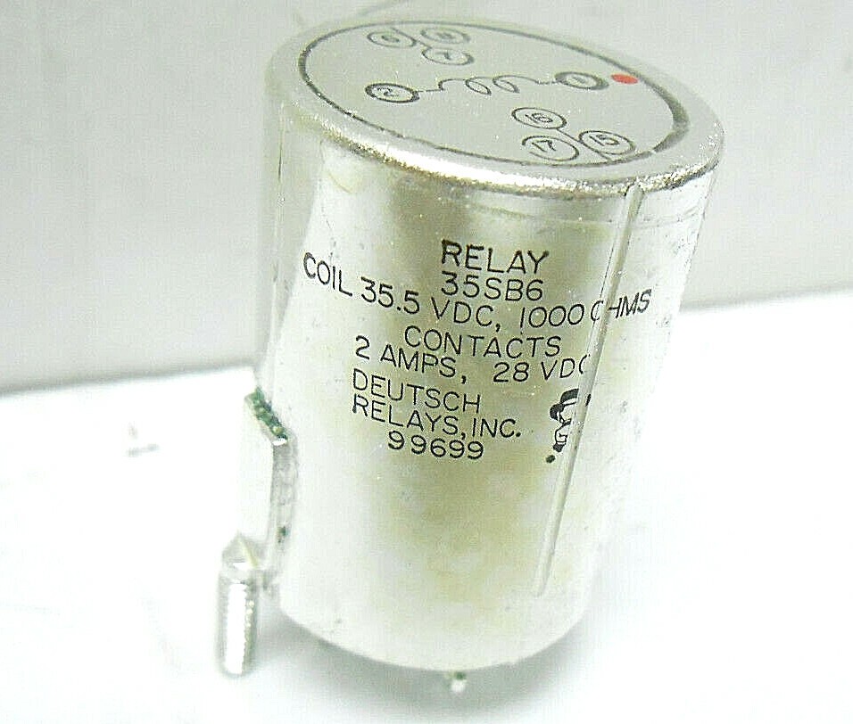 35SB6 DEUTSCH RELAY, 35.5 COIL VDC/ 1,000 OHMS/ 2 AMPS/ 28 VDC NEW OLD STOCK