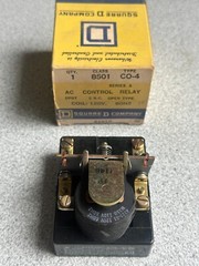 NEW SQUARE D AC CONTROL RELAY 8501CO4 DPST 2NC Open Type 120V Coil