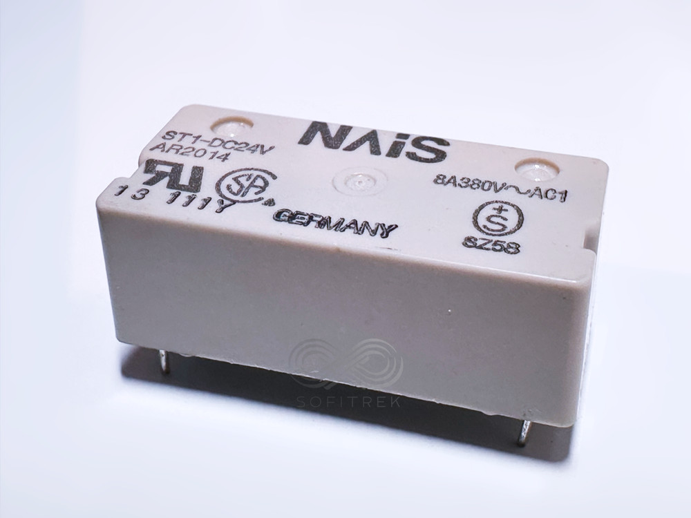 ST1-DC24V AR2014 NAIS PCB Relay 24VDC 1 Form A 1 Form B 8A Non Latching 6-Pin