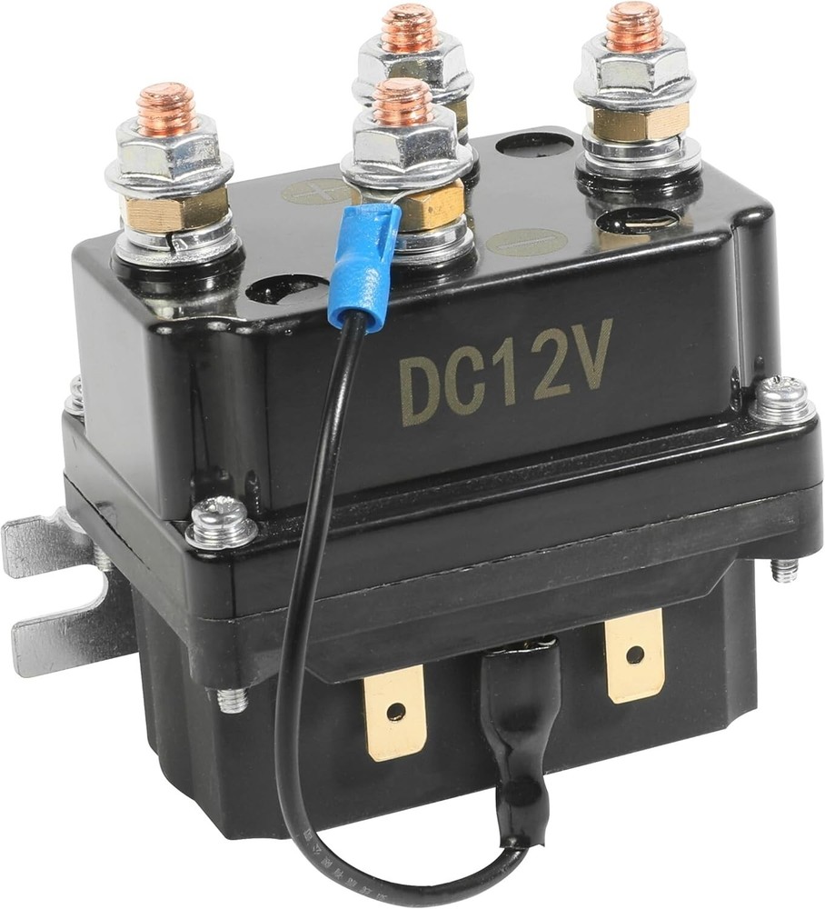 QWORK Solenoid Relay, 12V 250A Winch Relay Solenoid Replacement Contactor for 30