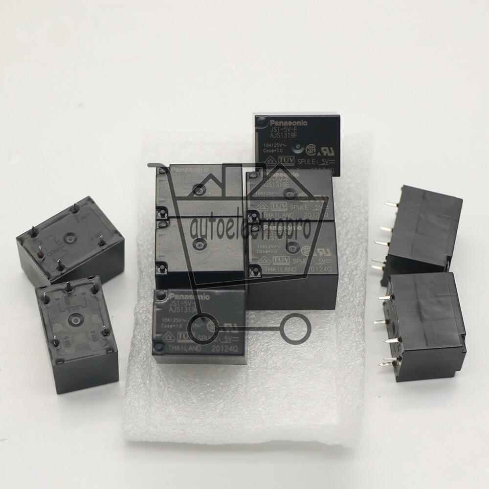 10PC PANASONIC JS1-5V-F AJS1319F 5VDC Power Relay 10A 277VAC 5Pin NEW