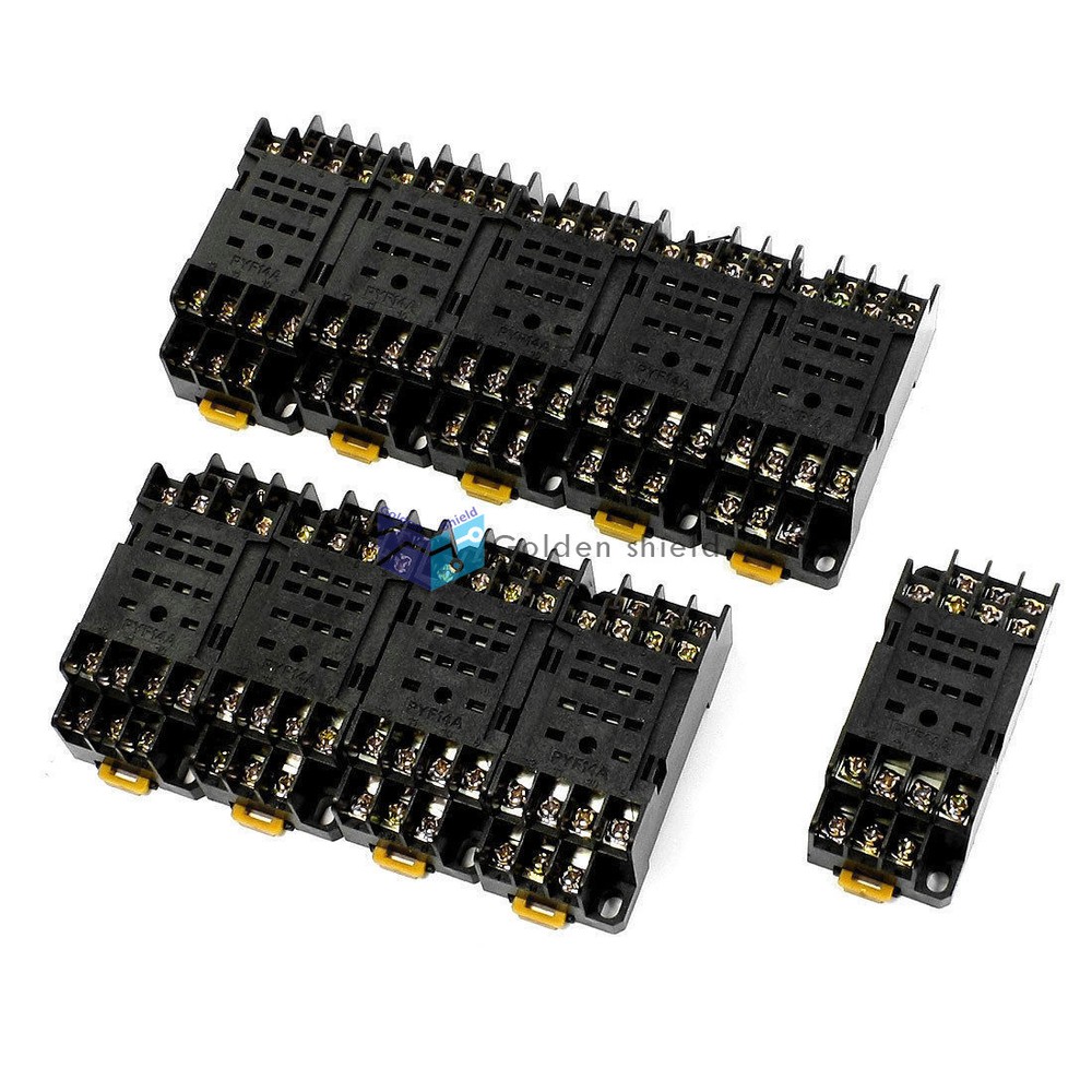 10Pcs PYF14A Type 14P DIN Rail Mount Relay Socket Base Stand for H3Y-4 35mm✦Kd