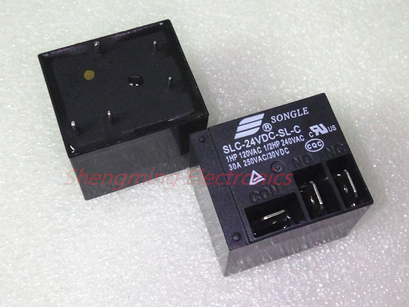 2pcs T91 5pins SLC-24VDC-SL-C Electrical PCB Power Relay 30A 250VAC