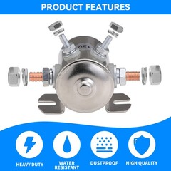 300A 12VDC Solenoid Relay NickelPlating Continuous Duty For Winch Marine