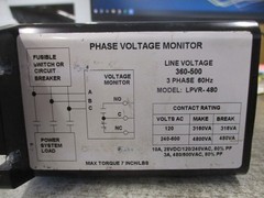 Instrument Transformers Phase Voltage Monitor LPVR-480 360-500V 3Ph 60Hz Used