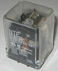 120 / 240 V AC – 10 A SPDT See Through NTE Relay – 12 VAC Coil – 28VDC 10A
