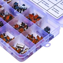 Slide Switch Assorted Kit, Mini Micro PCB Panel Slide Switch 2Pin 3Pin 4Pin O…
