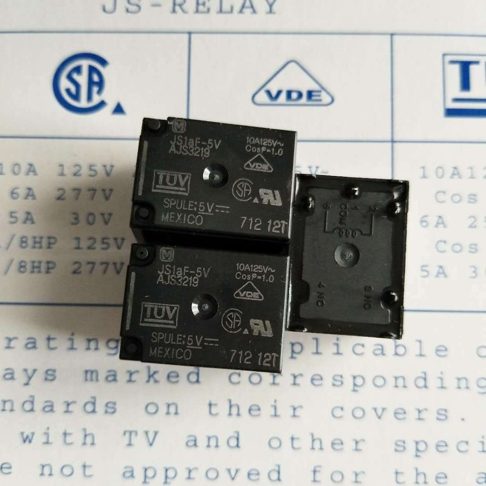 JS1AF-5V Power Relay 10A 125VAC 4 Pins x 10pcs