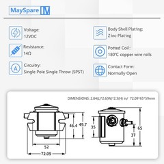 200A 12V Heavy Duty Solenoid Relay for Winch, Marine, 3 Terminal SPST 24106