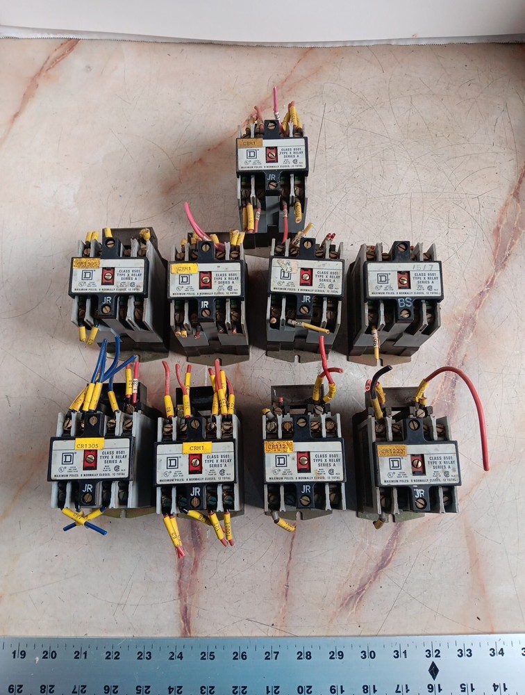SQUARE D CLASS 8501 TYPE X RELAY SERIES A – LOT OF 9