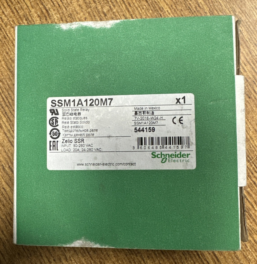 SCHNEIDER SSM1A120M7 SOLID STATE RELAY 90-280VAC 20A 24-280VAC **NEW IN BOX**