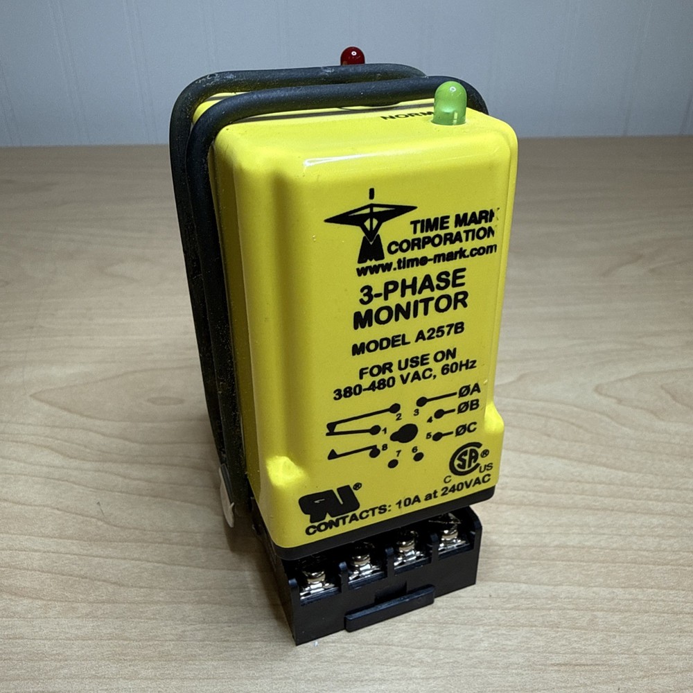 Time Mark A257B Monitor Relay w/ Socket 3PH 380/480V 60Hz