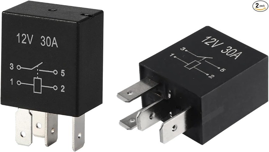 2-Pin 12V 30A Automotive Relay, 2-Pack Universal Waterproof Relay for Car Starte