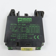 Murr Elektronic 51526 110V AC/DC Input Relay 250V AC/DC Output
