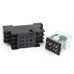 DC 12V Coil General Purpose Relay 11 Pins 3PDT HH53P Socket Base