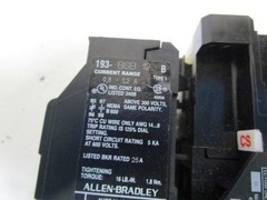 ALLEN BRADLEY 100-A09ND3 SER. B CONTACTOR w/ 193-BSB12 SER. B UNMP