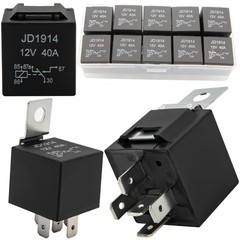 10 Pack 30/40 AMP 12V Relay Switch（SPDT）,Waterproof 5-Pin Relay Sw