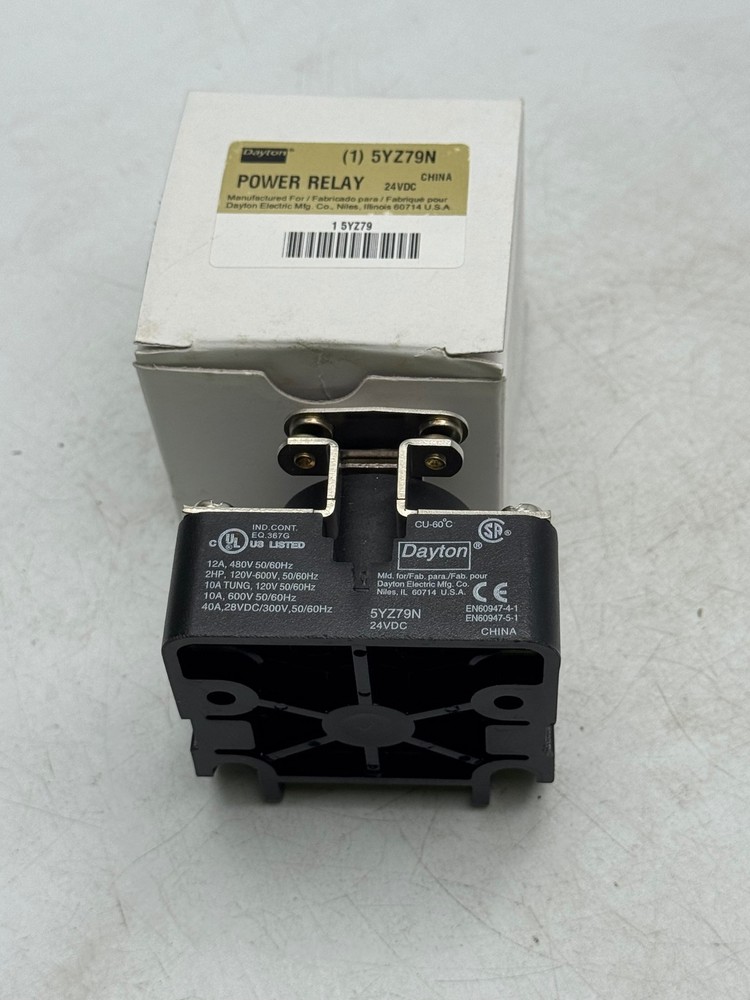 Dayton Power Relay 5YZ79N 24VDC 40A 480V Industrial Coil Relay OEM New In Box