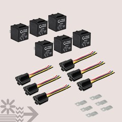6 Pack BOSCH STYLE 5 PIN 12V Relay Kit ,12 Volt Automotive Relays for Auto Fan
