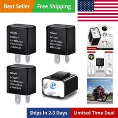 4PCS Flasher Relay Adjustable 2 Pin Electronic Blinker Relay 12V Fixes Motorc…
