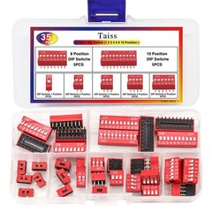 35PCS Double Row Dip Switch Assorted Kit 1 2 3 4 6 8 10 Position 2.54mm PCB M…