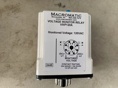 ONE (1) Genuine Macromatic Voltage Monitor Relay VMP120A & Base 70169-D, NOS