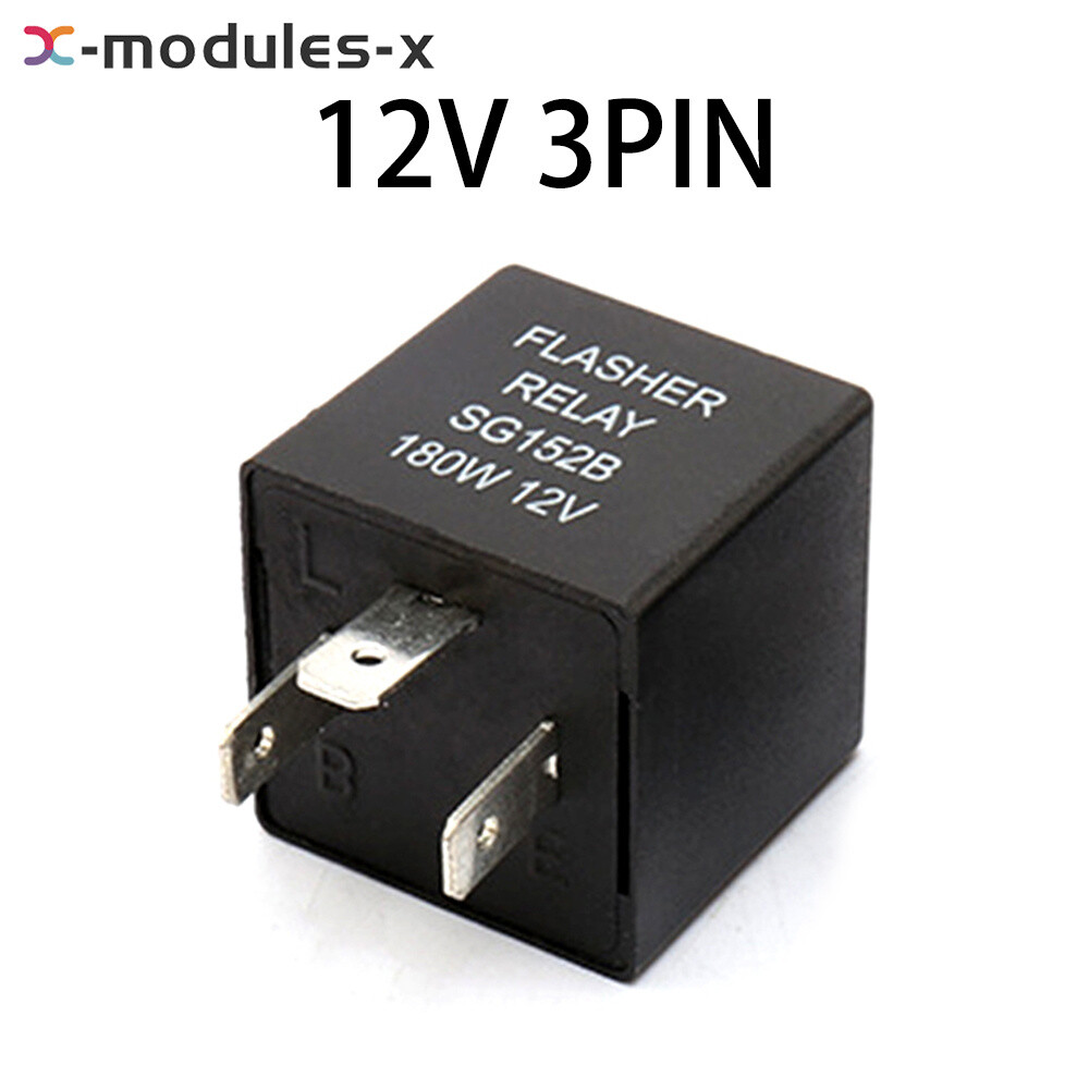 DC12V 24V 180W Car Flasher Relay Turn Signal 3-Pin Car Motorcycle Steering Relay