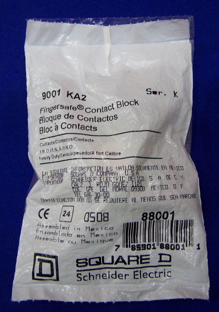 SQUARE D SCHNEIDER ELECTRIC 9001 KA2 SERIES K FINGERSAFE CONTACT BLOCK