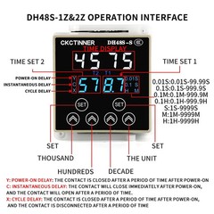 Digital Time Relay DH48S-S/2Z Cycle Timer 220V 380V 24V 12V with DIN Rail Base
