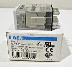 Eaton D7PF1AT1 SPDT Power Relay 24 VDC Coil 20A Full Feature Plug-In
