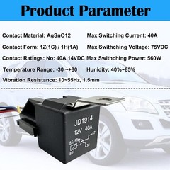 1/5/6/10*- 5Pin Car Automotive SPDT Relay Switch Harness Socket Waterproof DC12V