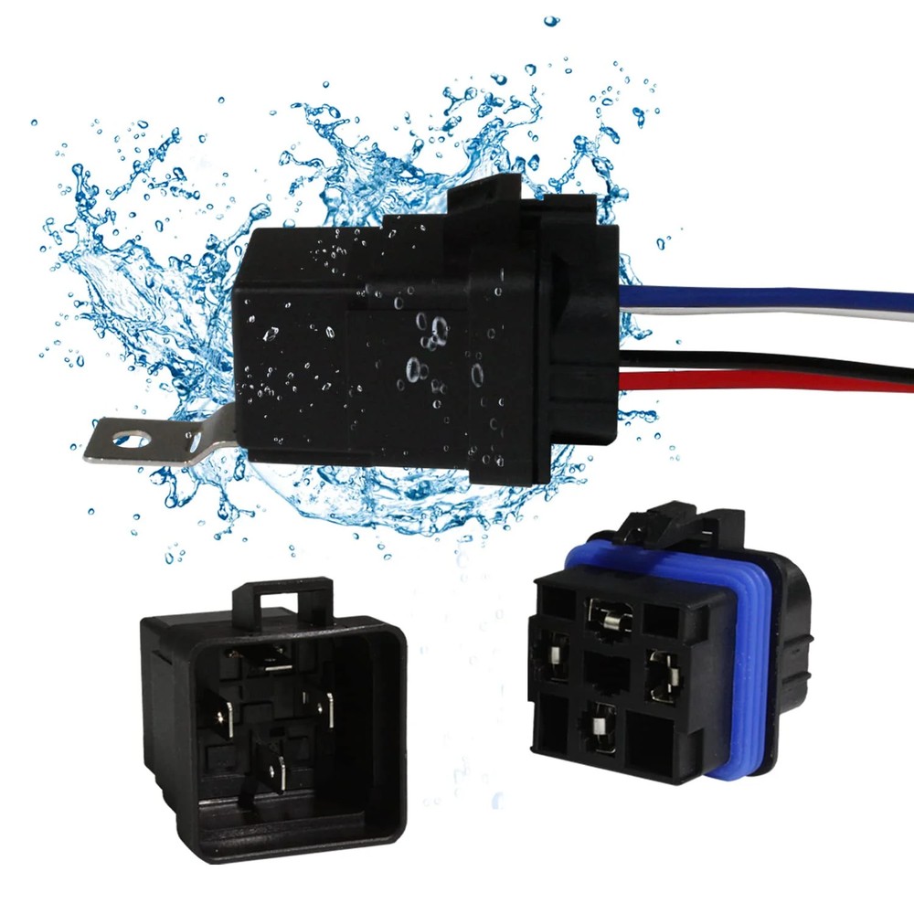 4-PIN 40/30 AMP 12 V DC Waterproof Relay Kit Harness Socket – Heavy Duty 12 AWG