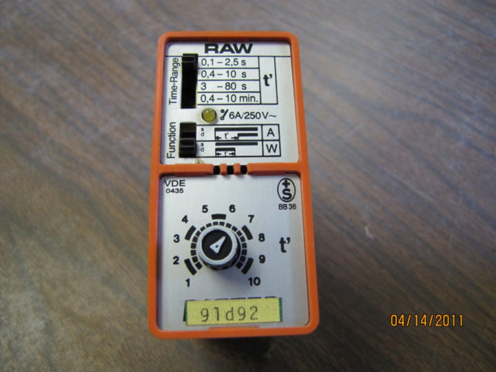 RIETER RAW 0920 285/1 RELAY VDE 0435 110V 3 VA 09202851