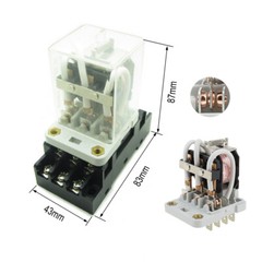 DC12V 24V AC220V Coil Power Relay 40A 3PDT 3 NO + 3 NC 11 Pins+ Din Rail Socket