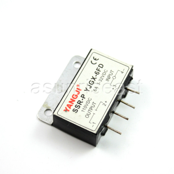 PCB Mount 6A SSR Solid State Relay DC Control DC Input DC3-32V Output DC5-110V