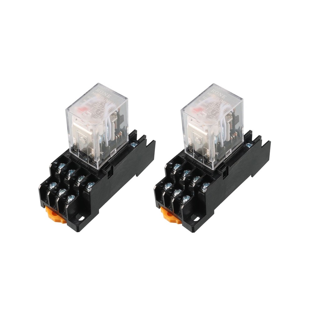 6 Pcs 4PDT AC 110V/120V General Purpose Power Relay 14Pins with Base