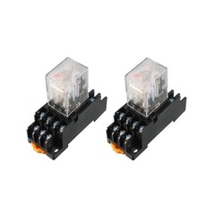 6 Pcs 4PDT AC 110V/120V General Purpose Power Relay 14Pins with Base