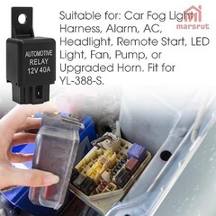 12V 40A 4-Pin SPST Relay, Automotive Fog Light & Driving Light Bar Starter Wirin