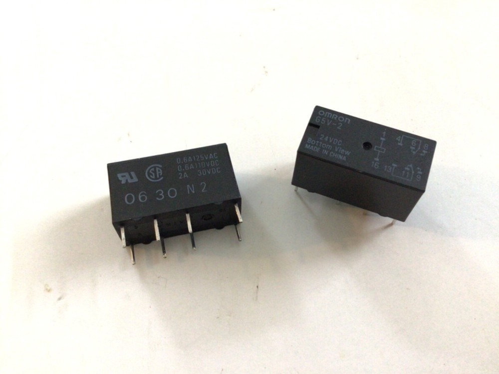 OMRON RELAY G5V2-DC24V. (2 LOT) 0.6A-125VAC.2A-30VDC. 8PIN.NOS UNUSED.