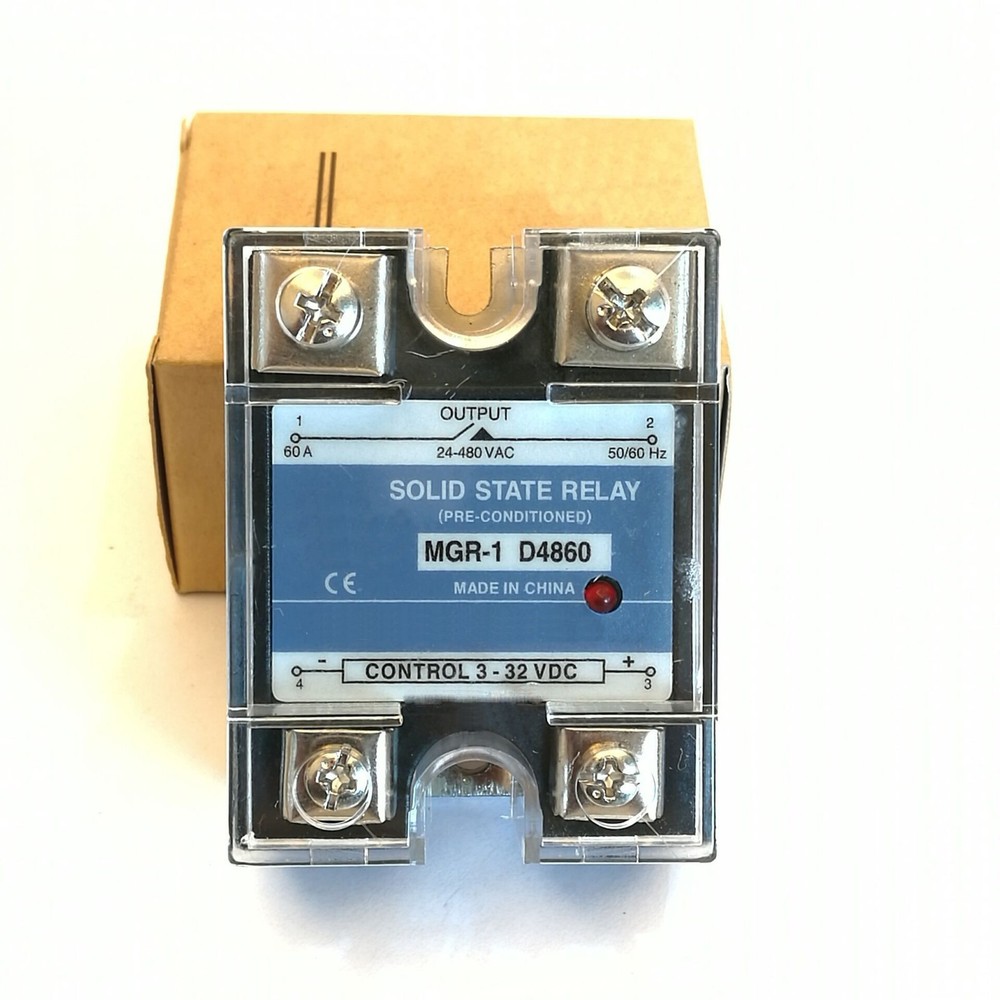 US Stock 60A Solid State Relay SSR DC-AC Input 3-32V DC Load 24-480V ​AC D4860