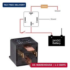 EHDIS 4-Pin Car Relay 24V 80A Relay On/Off Normally Open Car Truck Boat SPST Rel