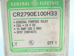 GE General Purpose 10 Amp Relay 300V Max, 24V DC, CR2790E1100H33