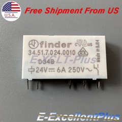 20PCS For Finder 34.51.7.024.0010 Power Relay 24VDC 6A 5Pins PCB Mount SPDT SPDT