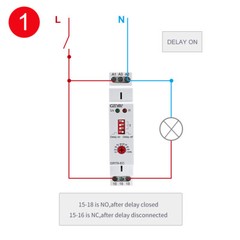 GEYA Off Delay&On Delay Time Delay Relay Timer Cycler Switch DC24V AC230V Timing