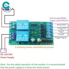 IO56D02 DC 12V 24V Motor Controller Relay Module Forward Reverse Control Board