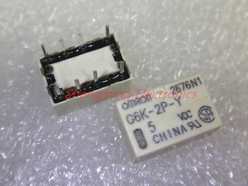 10pcs 8pins 1A G6K-2P-Y-5VDC G6K-2P-Y-5V G6K-2P-Y-DC5V Omron Relay