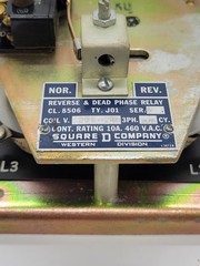Square D 8506-J01 Reverse & Dead Phase Relay 10A 3PH 460V 208/240V Coil 50/60CY